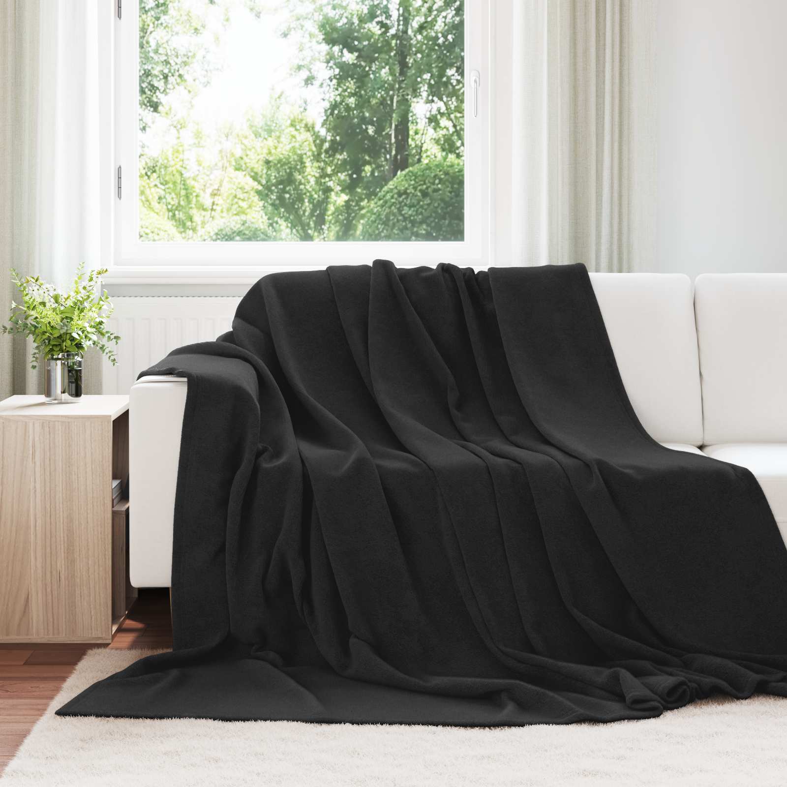 Pokrivači za bacanje 6 pcs Crna 240 x 270 cm Runo