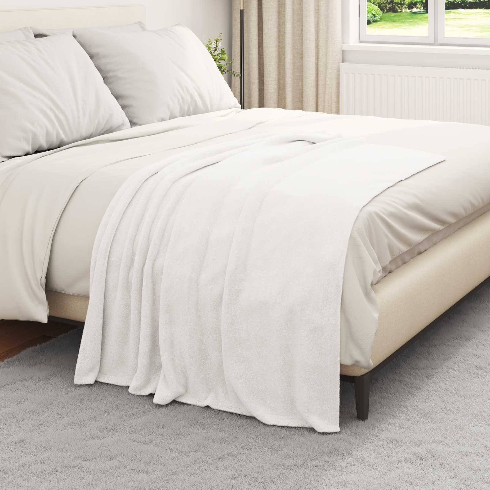 Pokrivači za bacanje 6 pcs Bijelo 130 x 150 cm Runo