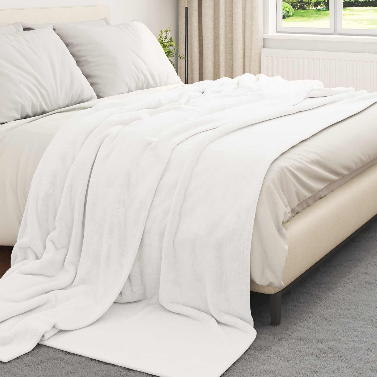 Pokrivači za bacanje 6 pcs Bijelo 240 x 270 cm Runo