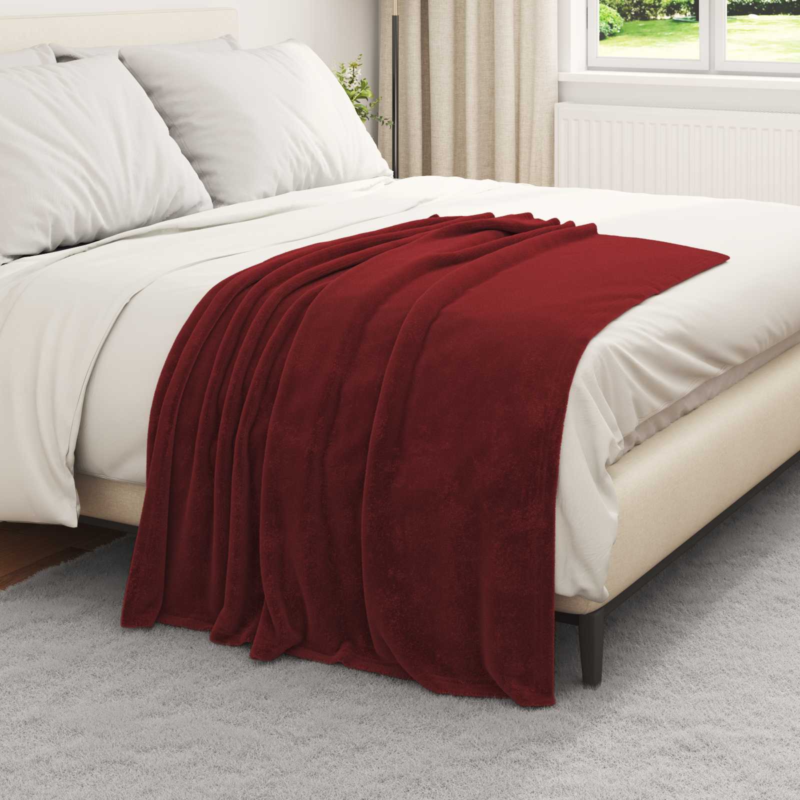 Pokrivači za bacanje 6 pcs Bordeaux Crvena 130 x 150 cm Runo