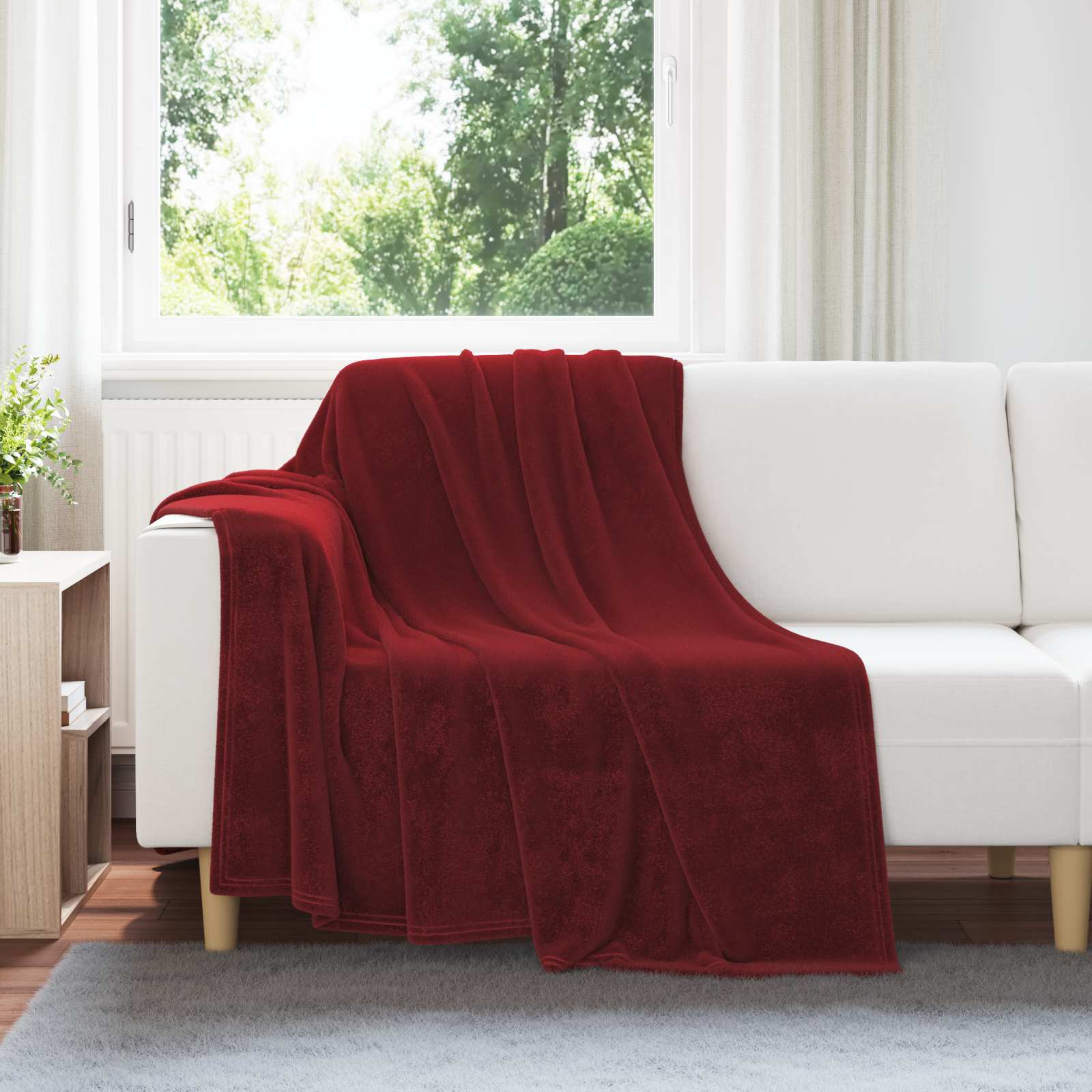 Pokrivači za bacanje 6 pcs Bordeaux Crvena 150 x 200 cm Runo