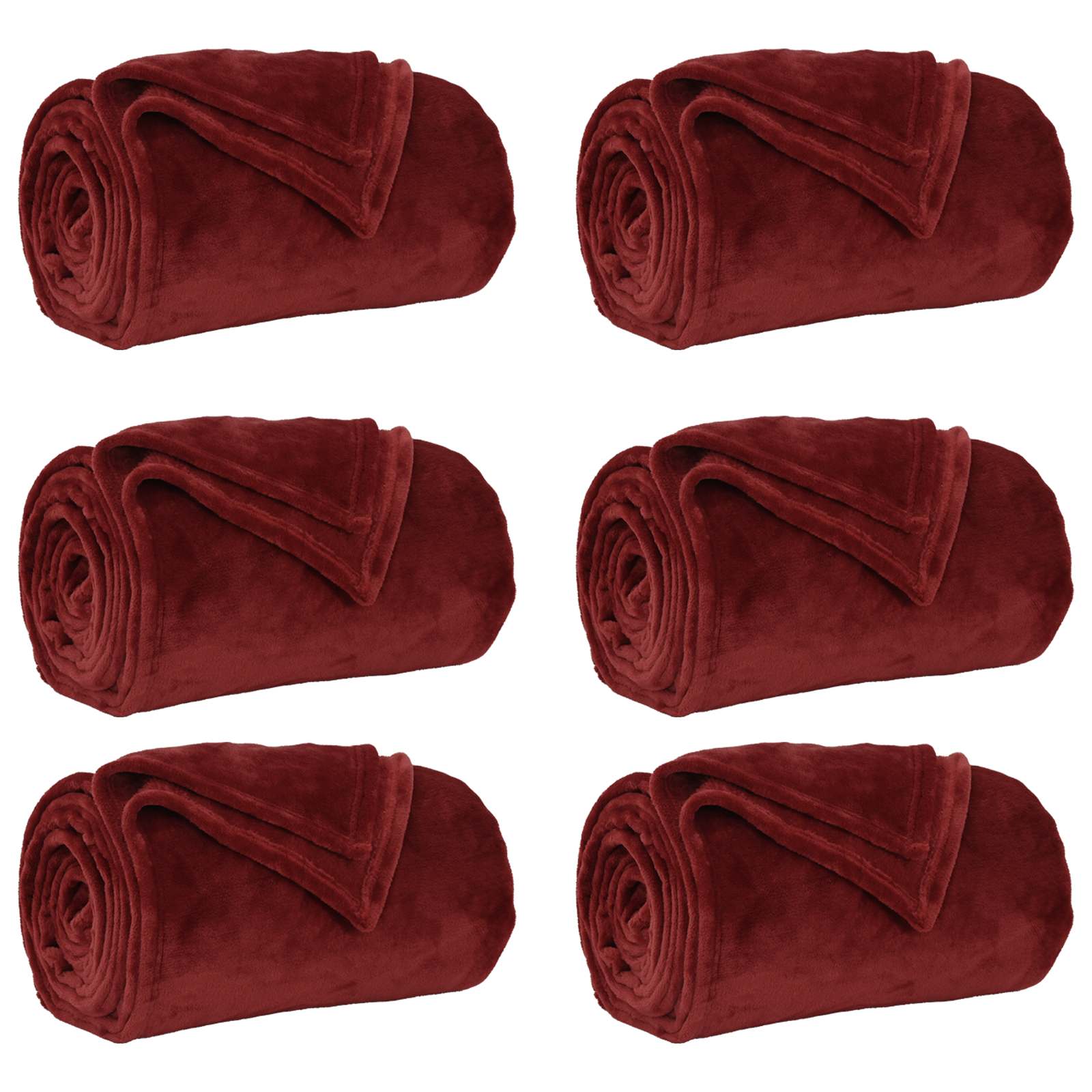 Pokrivači za bacanje 6 pcs Bordeaux Crvena 240 x 270 cm Runo