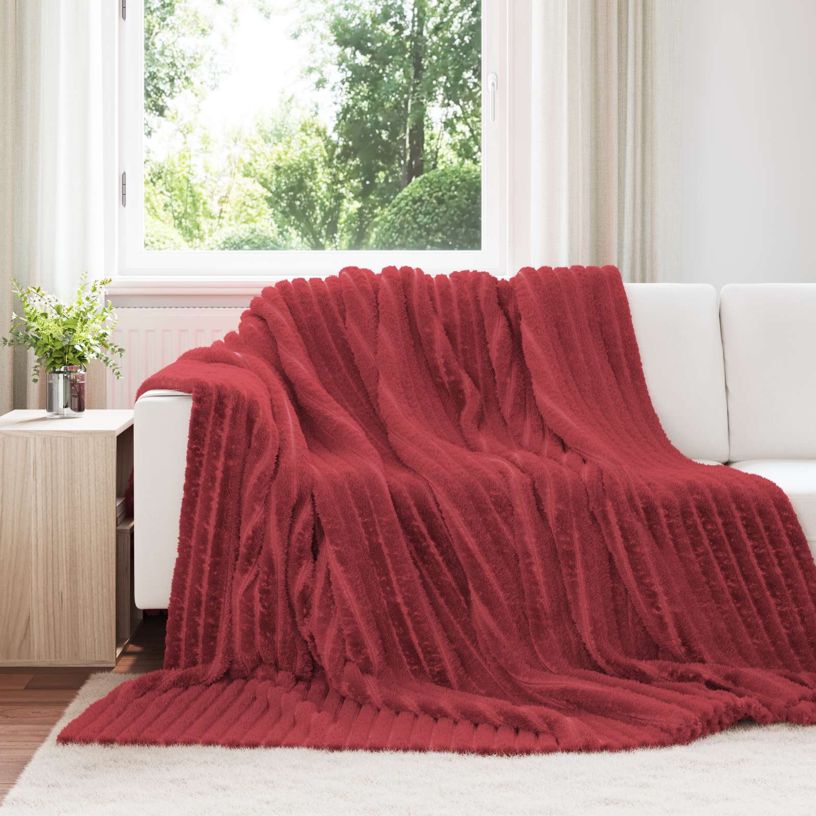 Pokrivač Bordeaux Crvena 270 x 240 cm Runo
