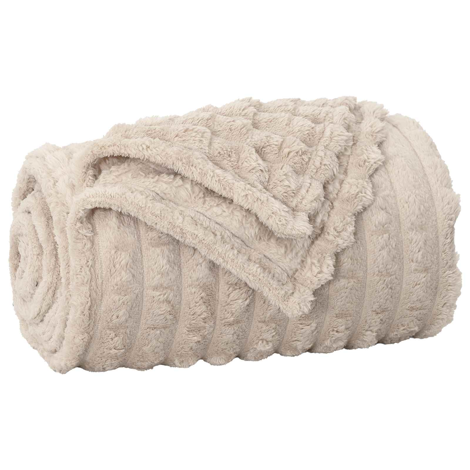 Pokrivači za bacanje 6 pcs Bež 150 x 130 cm Runo