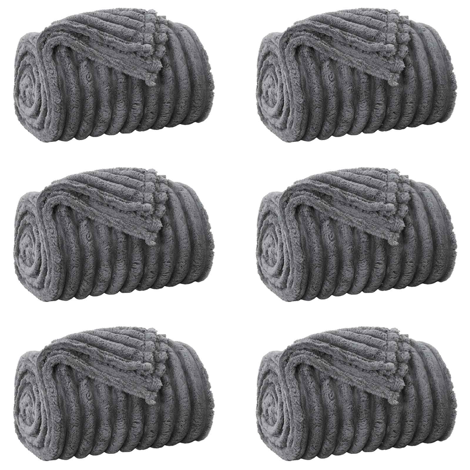 Pokrivači za bacanje 6 pcs Tamno siva 200 x 150 cm Runo