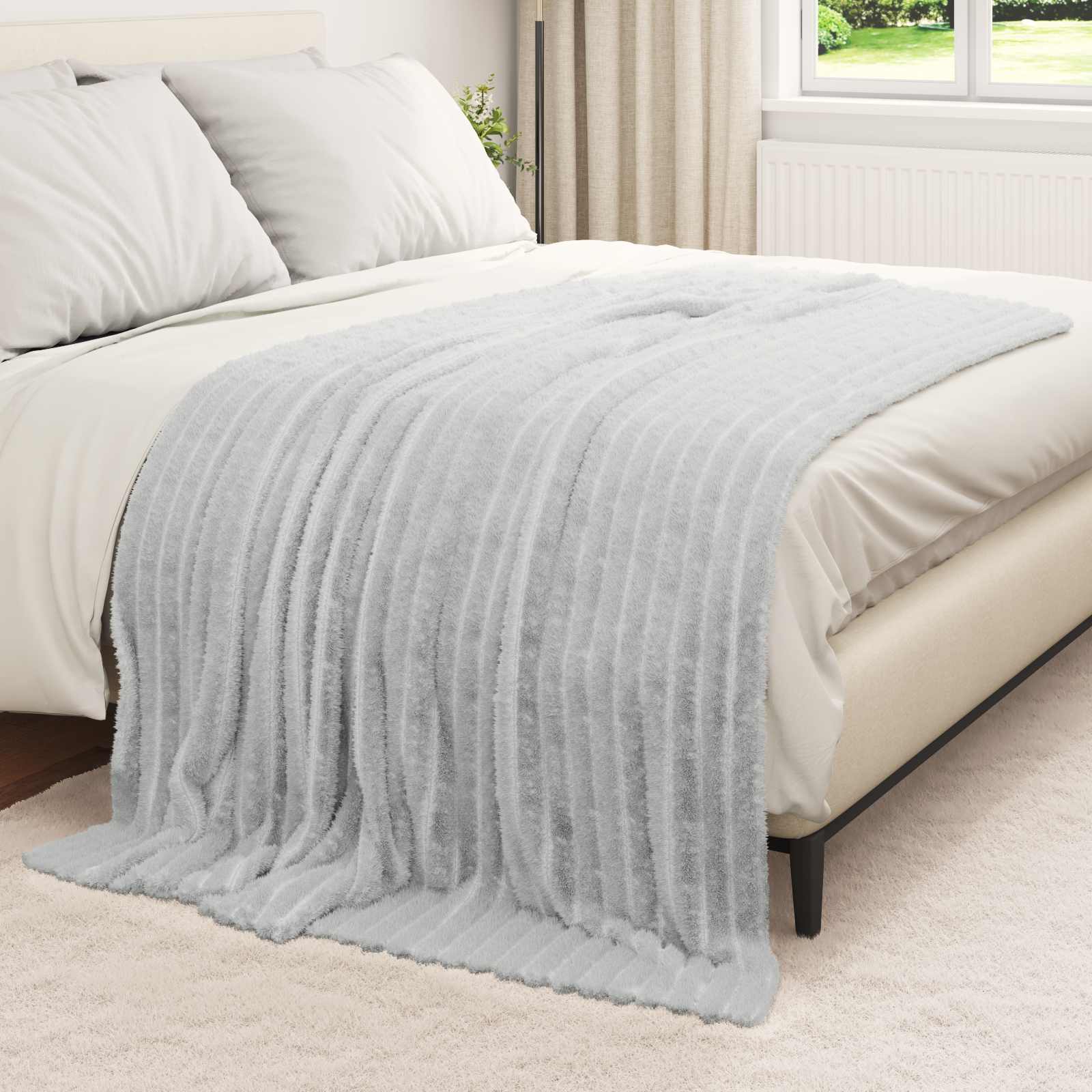 Pokrivači za bacanje 6 pcs Siva 200 x 150 cm Runo