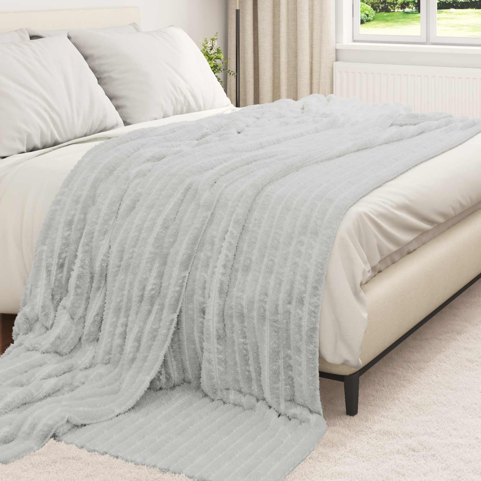 Pokrivači za bacanje 6 pcs Siva 240 x 220 cm Runo