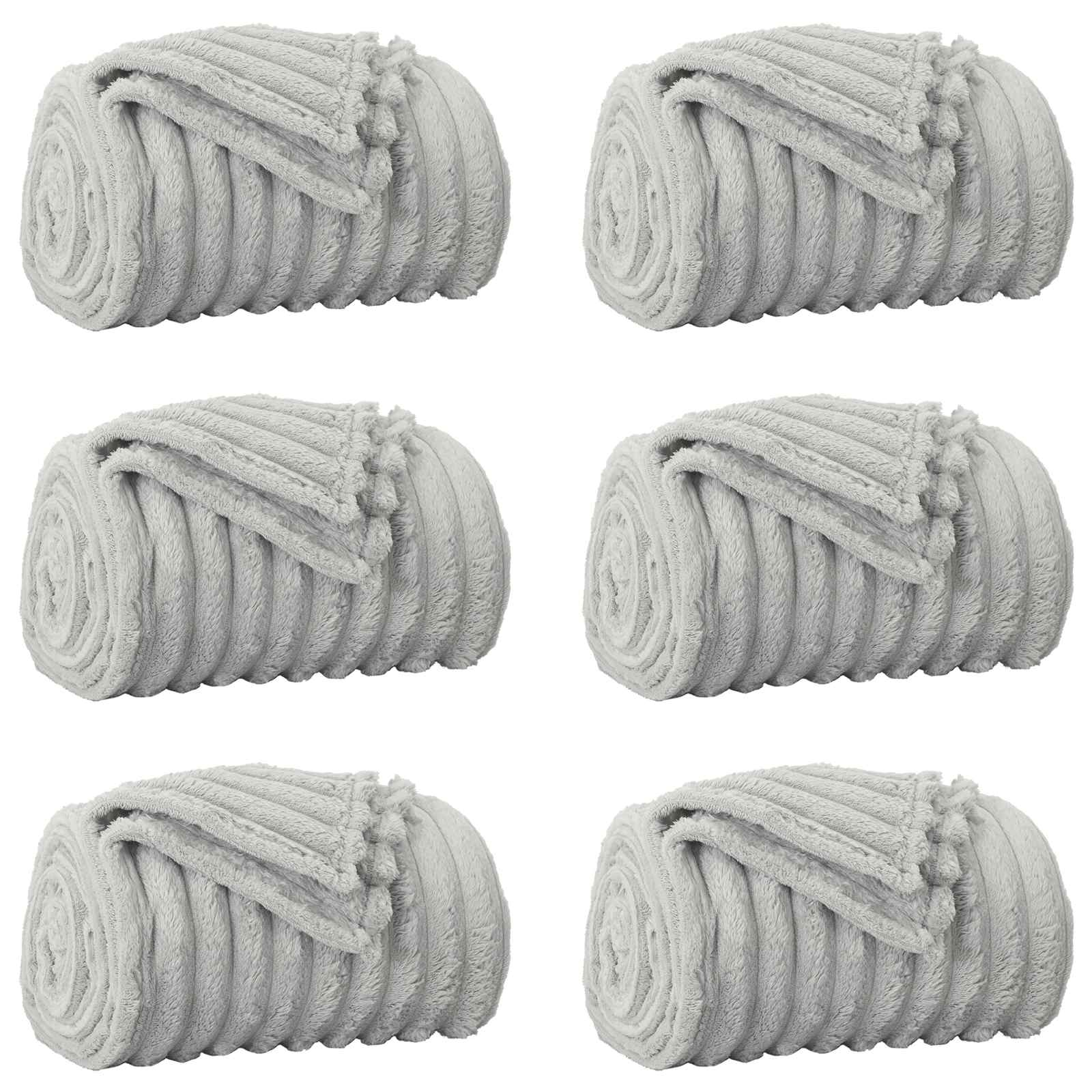 Pokrivači za bacanje 6 pcs Siva 270 x 240 cm Runo