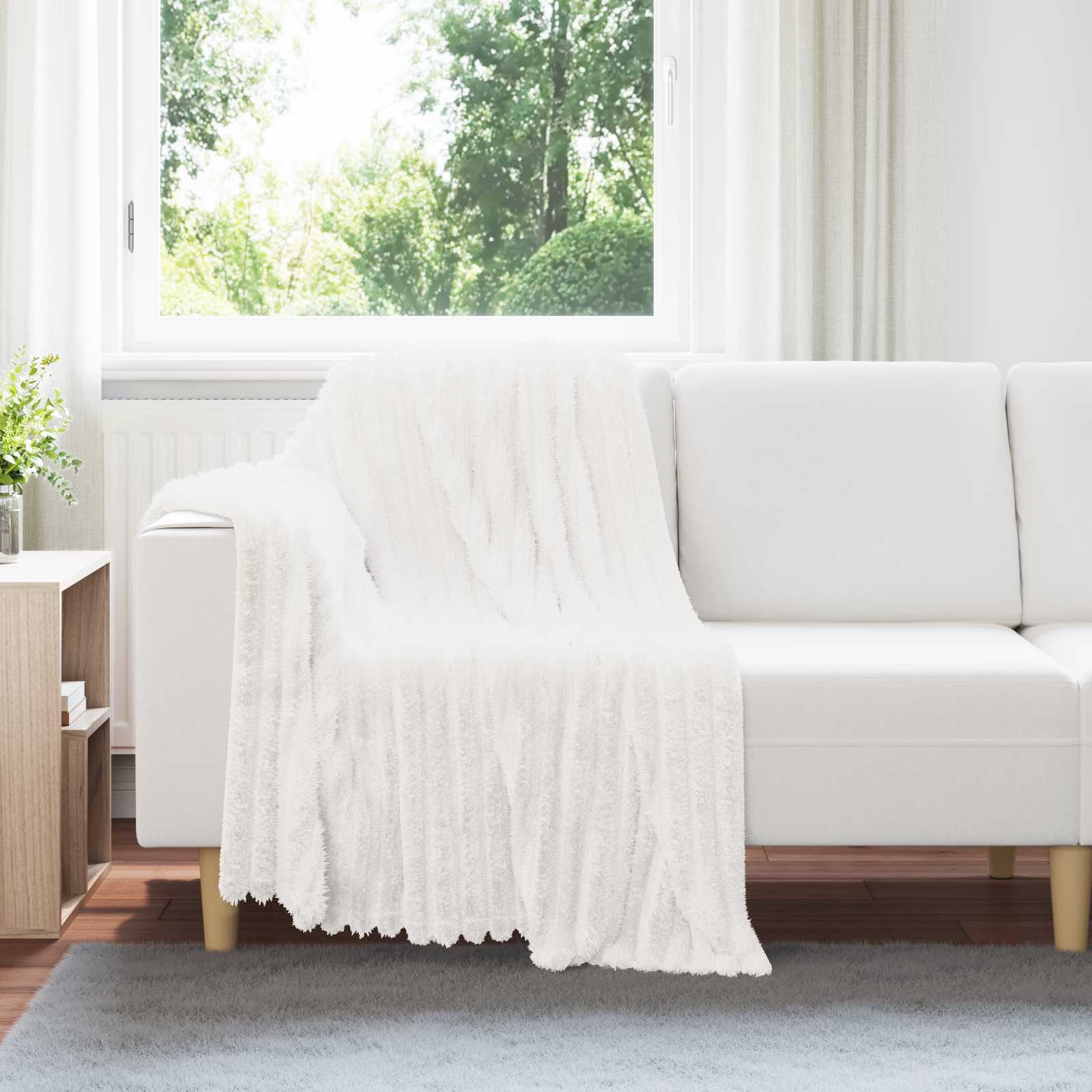 Pokrivači za bacanje 6 pcs Bijelo 150 x 130 cm Runo