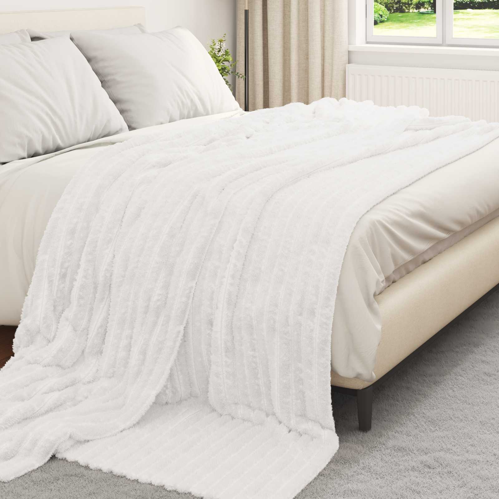 Pokrivači za bacanje 6 pcs Bijelo 240 x 220 cm Runo