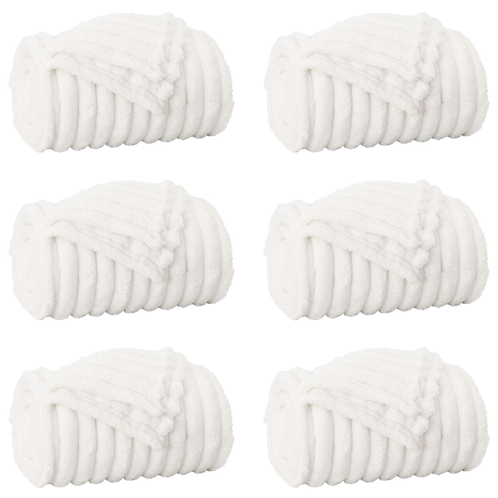 Pokrivači za bacanje 6 pcs Bijelo 240 x 220 cm Runo