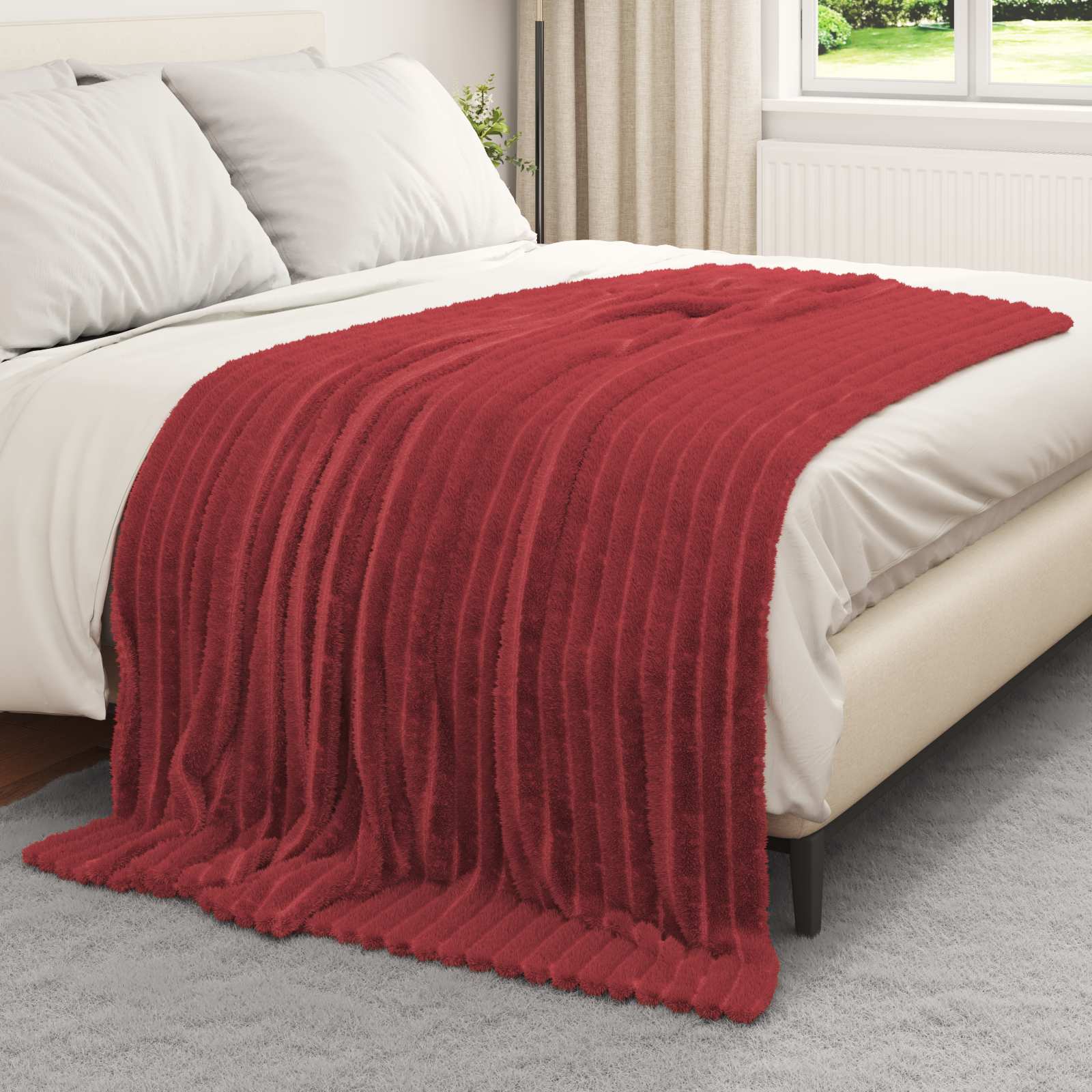 Pokrivači za bacanje 6 pcs Bordeaux Crvena 200 x 150 cm Runo