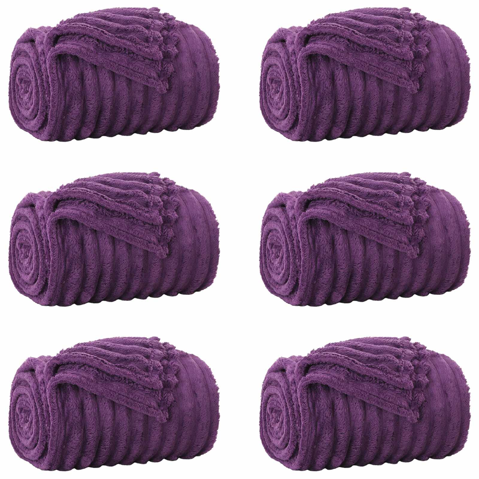 Pokrivači za bacanje 6 pcs Ljubičasta 200 x 150 cm Runo