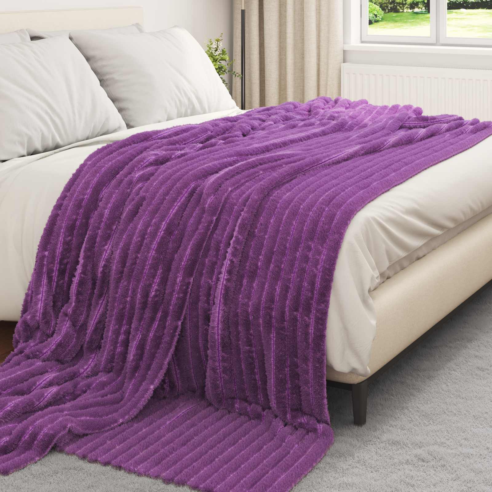 Pokrivači za bacanje 6 pcs Ljubičasta 270 x 240 cm Runo