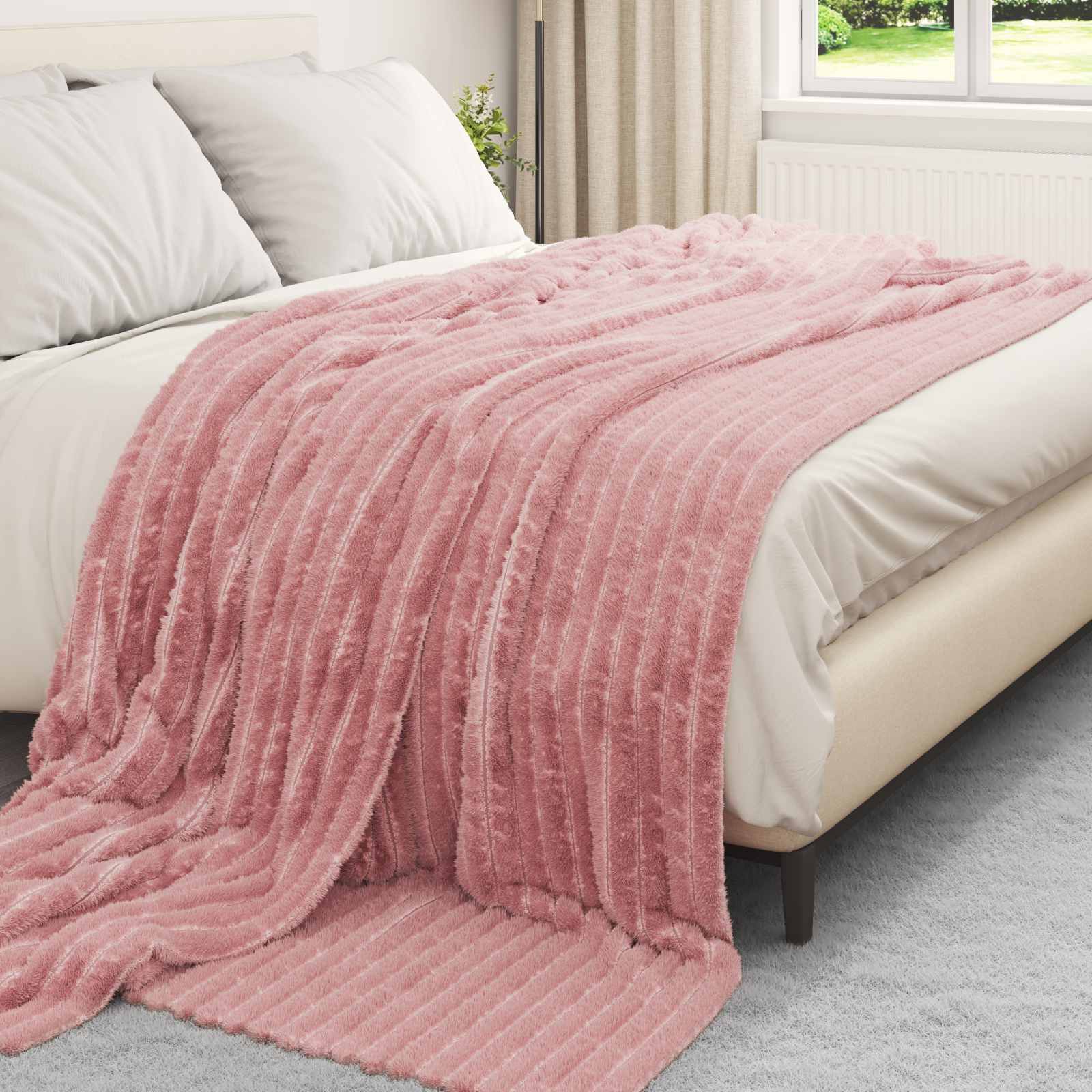 Pokrivači za bacanje 6 pcs Ružičasta 240 x 220 cm Runo