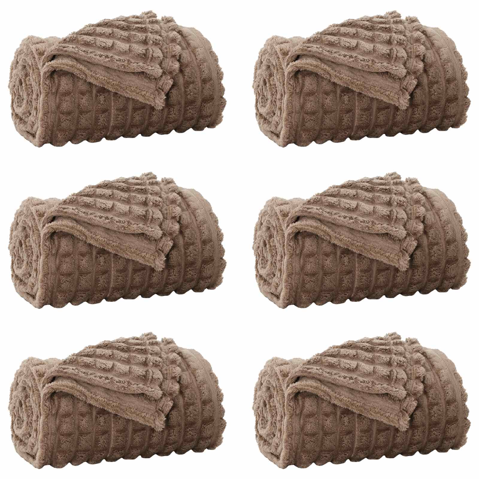 Pokrivači za bacanje 6 pcs Kamel 270 x 240 cm Runo