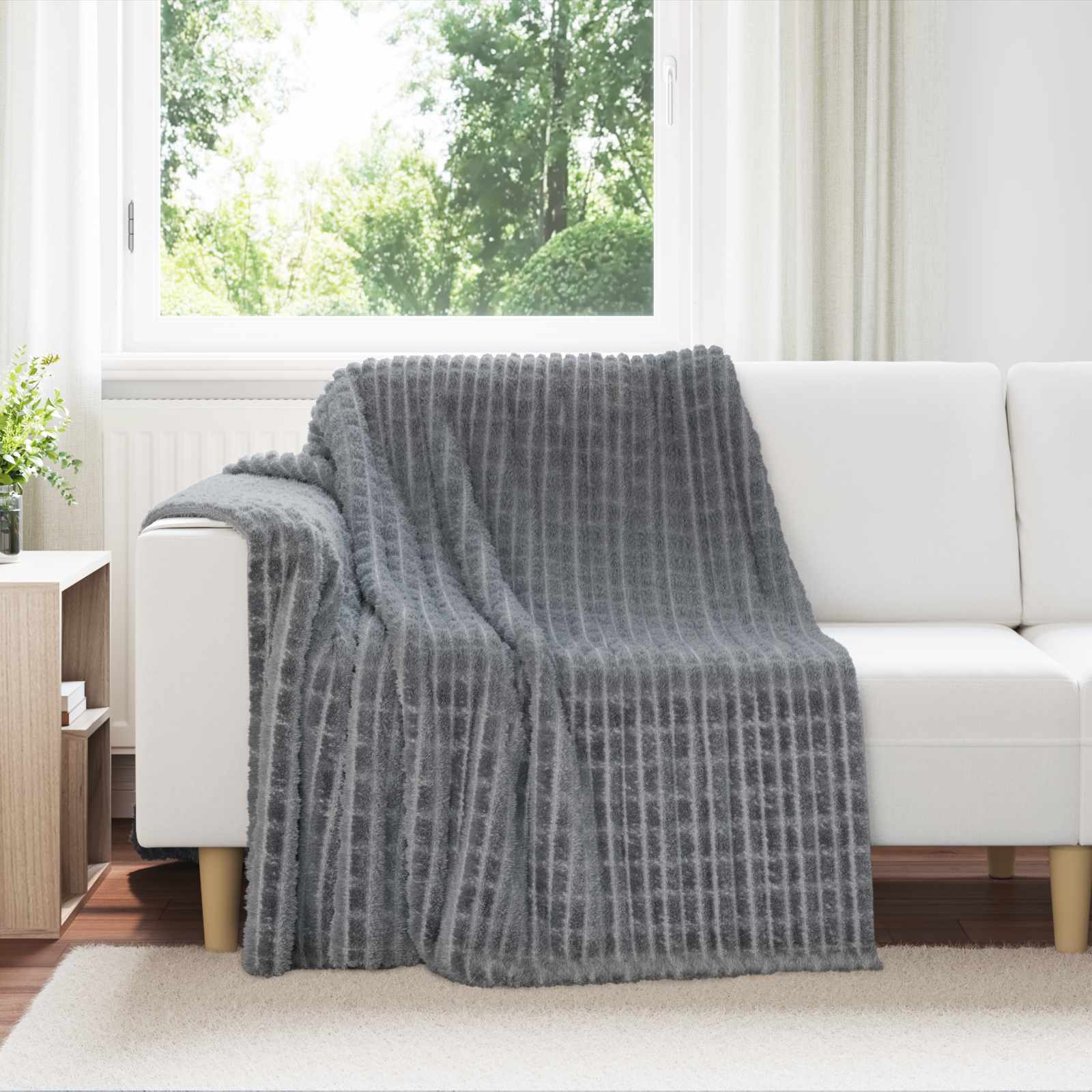 Pokrivači za bacanje 6 pcs Tamno siva 200 x 150 cm Runo