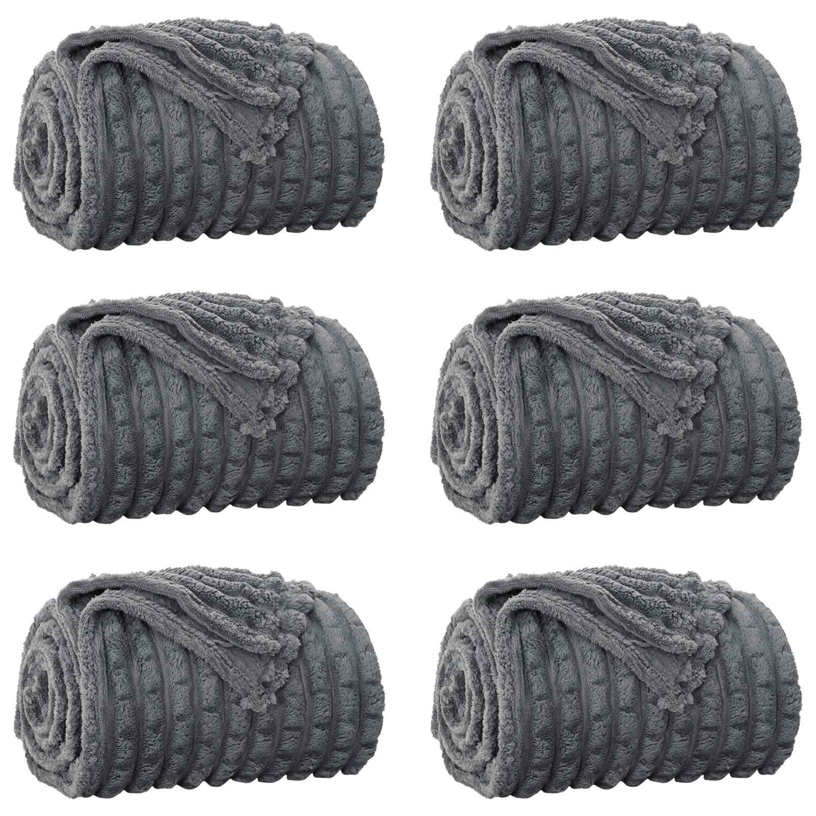 Pokrivači za bacanje 6 pcs Tamno siva 240 x 220 cm Runo