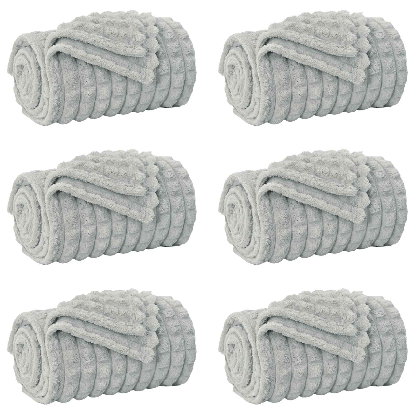 Pokrivači za bacanje 6 pcs Siva 200 x 150 cm Runo