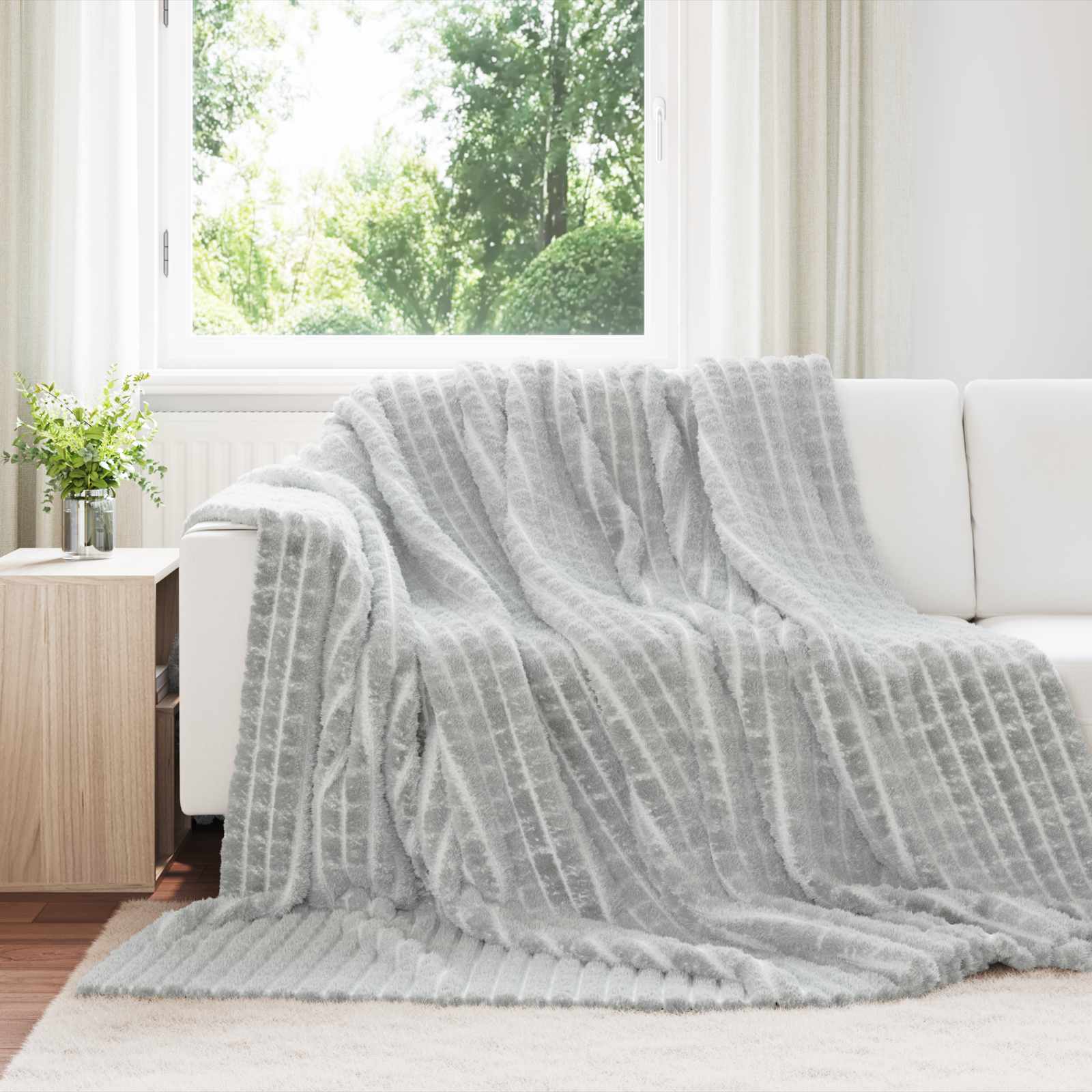 Pokrivači za bacanje 6 pcs Siva 240 x 220 cm Runo