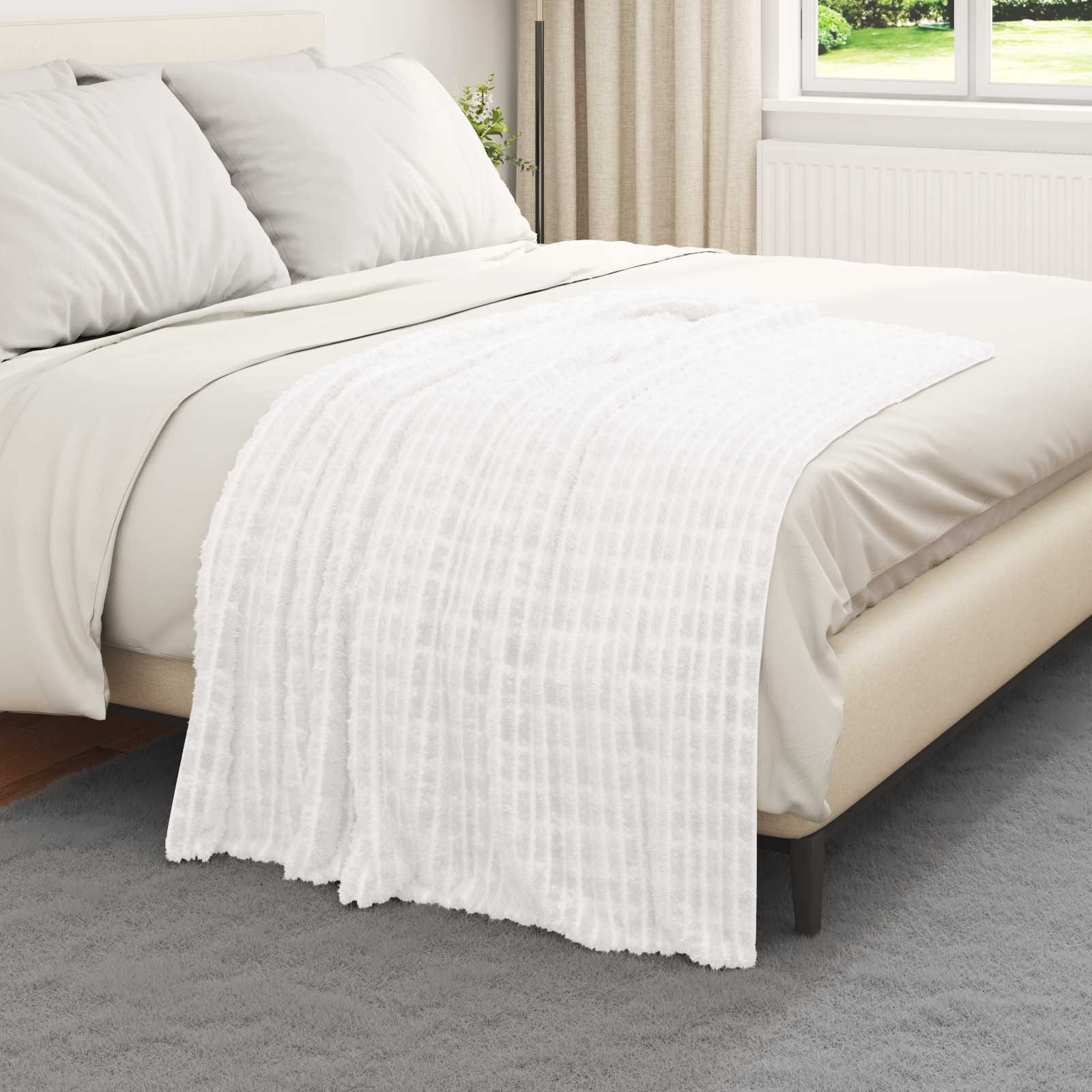 Pokrivači za bacanje 6 pcs Bijelo 150 x 130 cm Runo