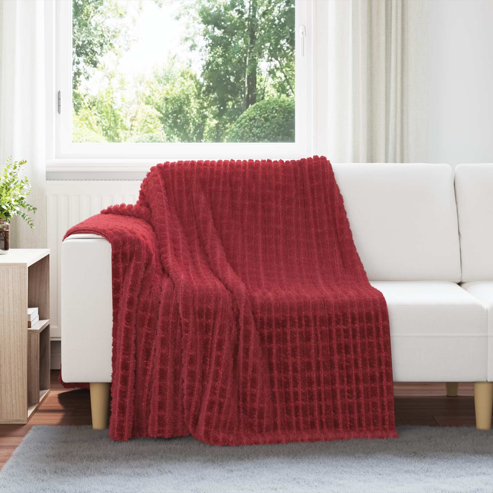 Pokrivači za bacanje 6 pcs Bordeaux Crvena 200 x 150 cm Runo