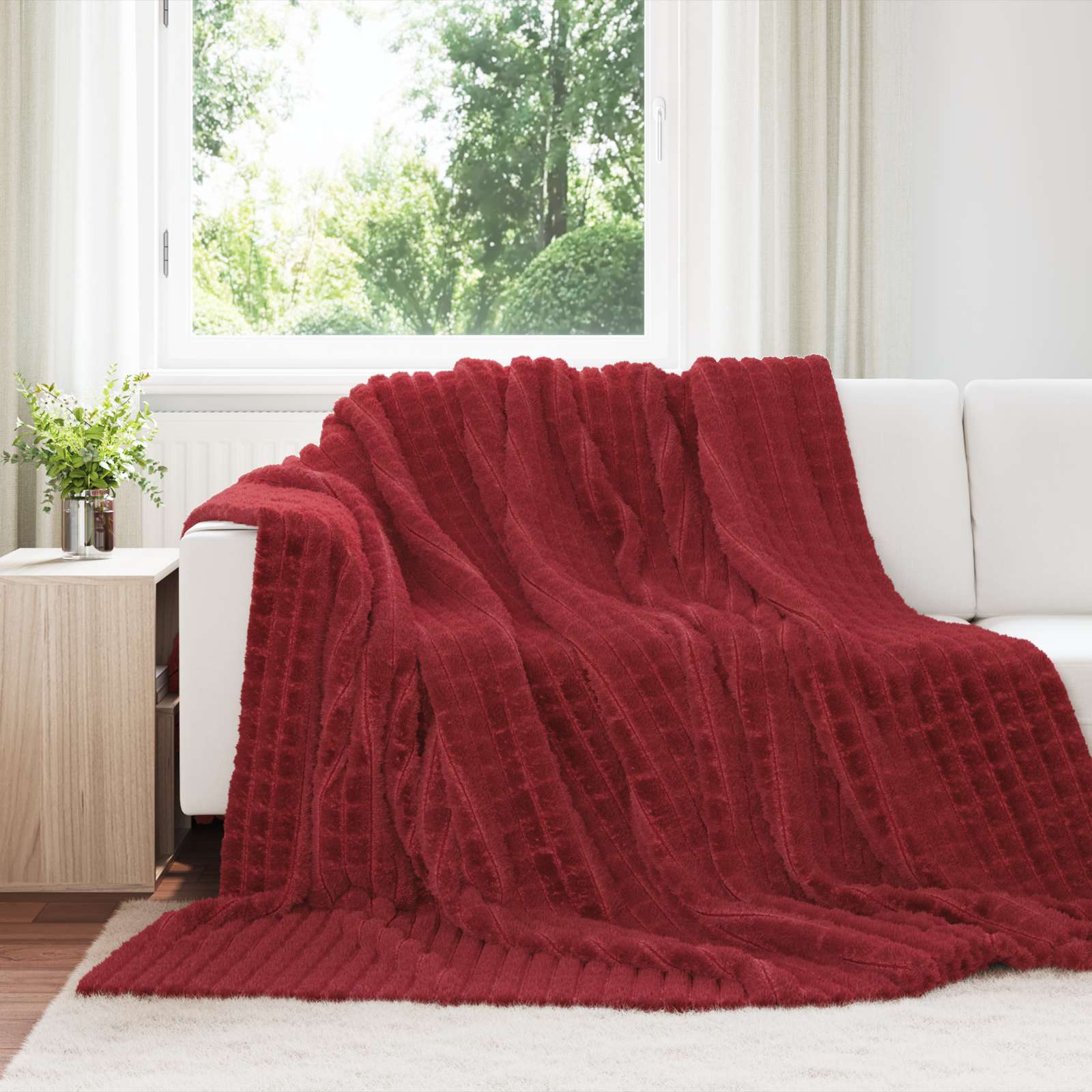 Pokrivači za bacanje 6 pcs Bordeaux Crvena 270 x 240 cm Runo