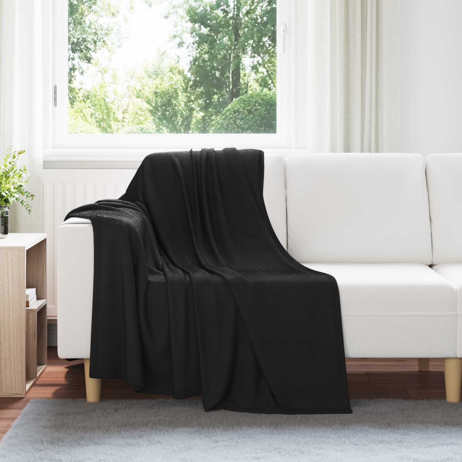 Pokrivači za bacanje 6 pcs Crna 170 x 130 cm Runo