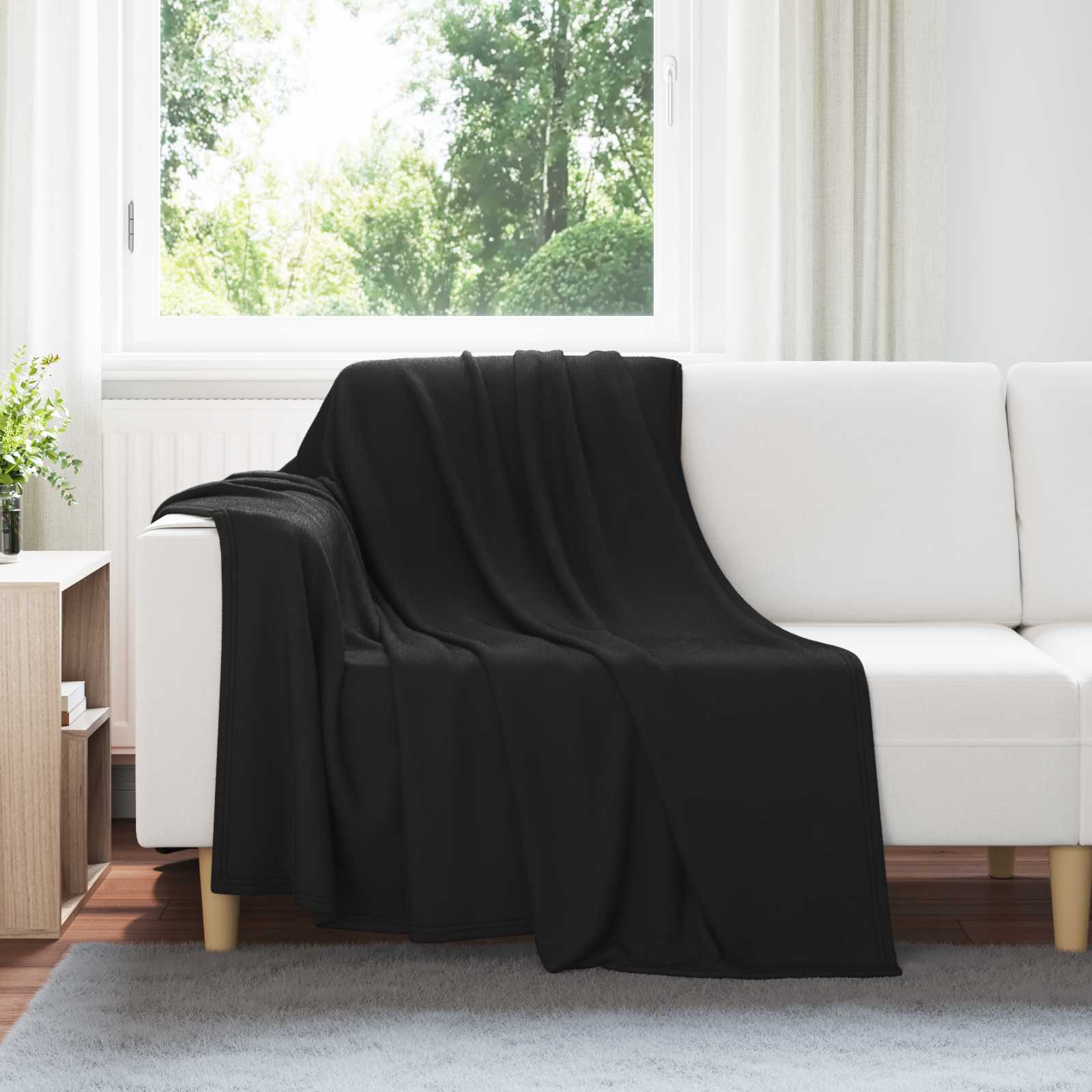 Pokrivači za bacanje 6 pcs Crna 200 x 150 cm Runo