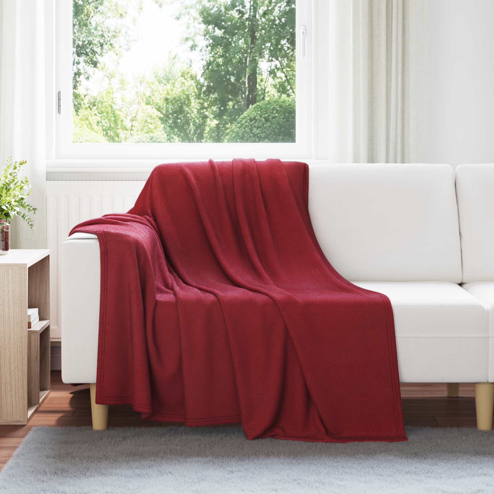 Pokrivači za bacanje 6 pcs Bordeaux Crvena 200 x 150 cm Runo