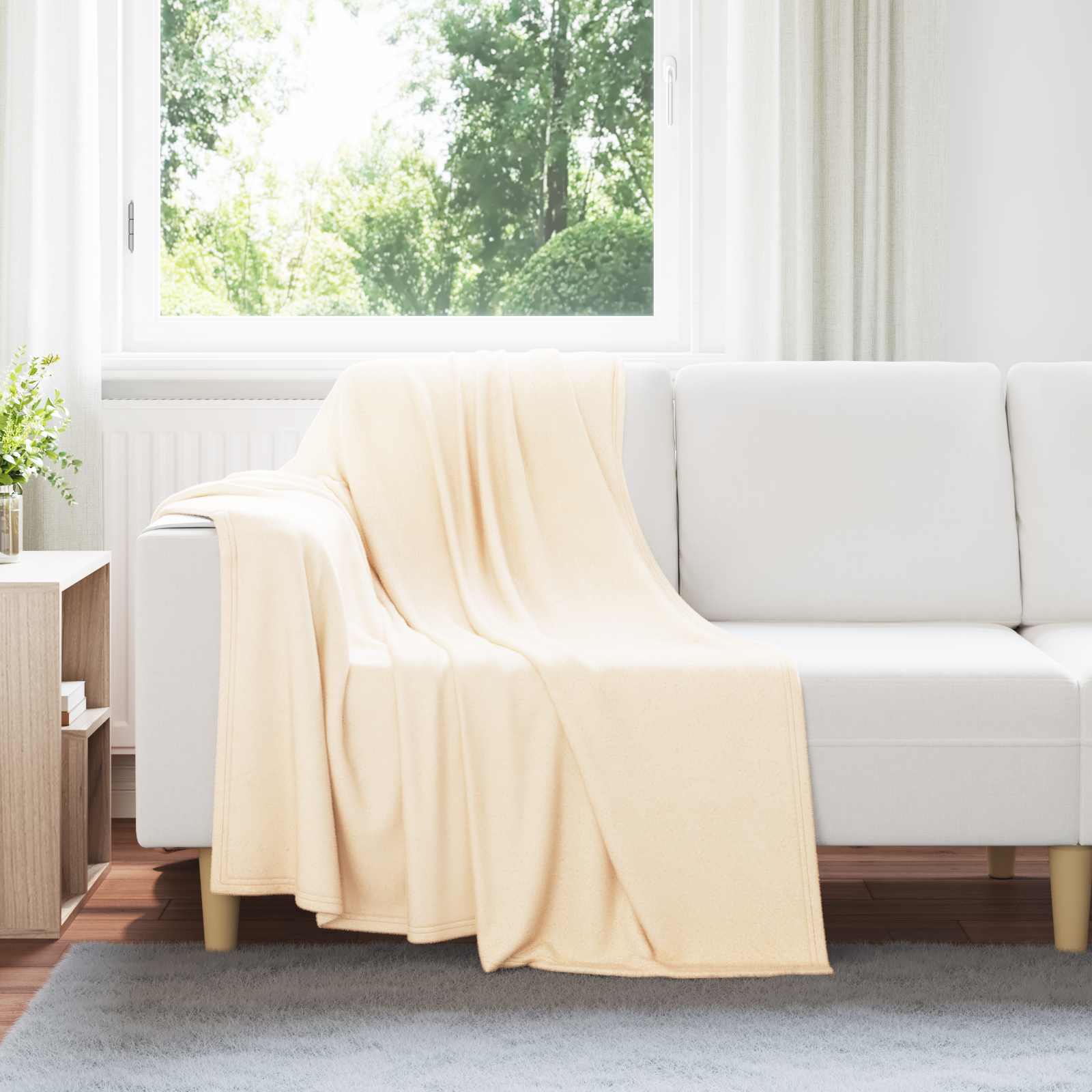 Pokrivači za bacanje 6 pcs Krema 170 x 130 cm Runo