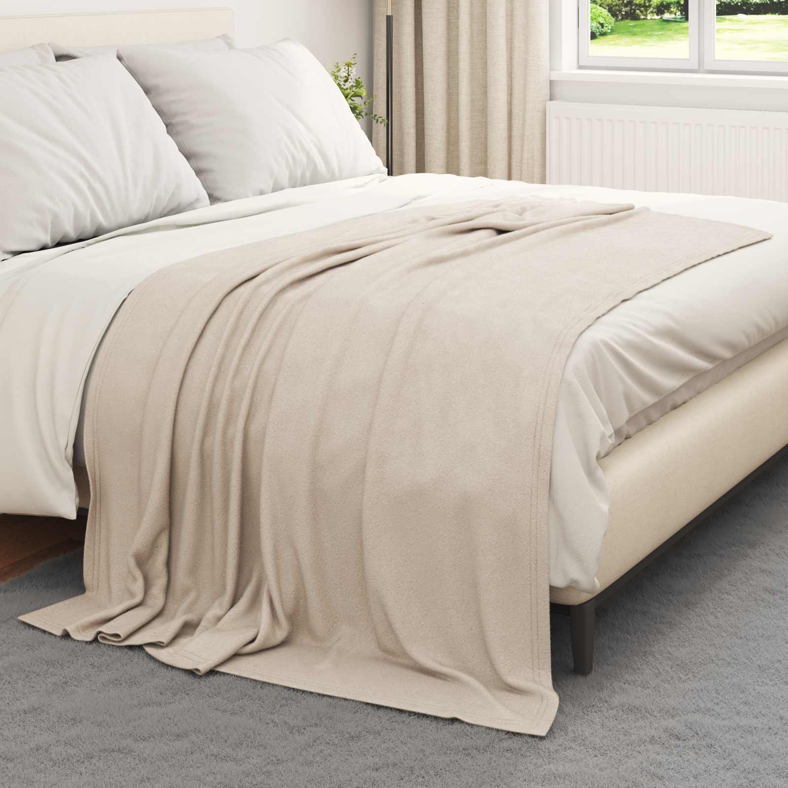 Pokrivači za bacanje 24 pcs Bež 200 x 150 cm Runo