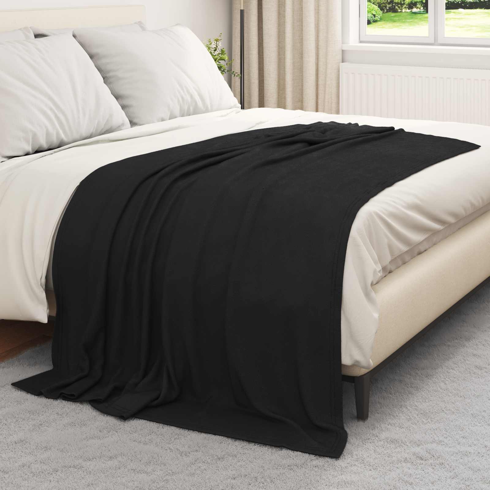 Pokrivači za bacanje 24 pcs Crna 200 x 150 cm Runo
