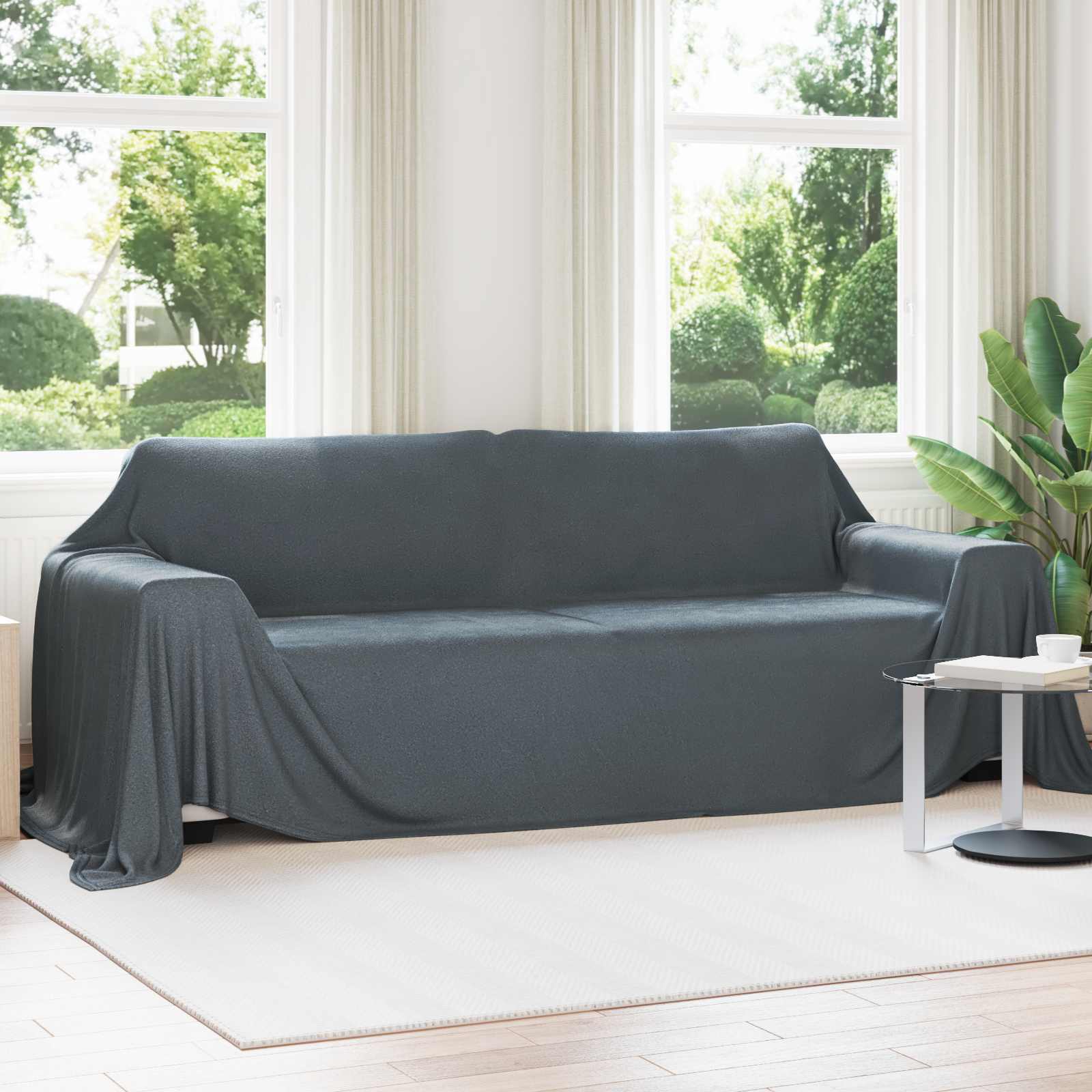 Pokrivač Tamno siva 350 x 270 cm Runo