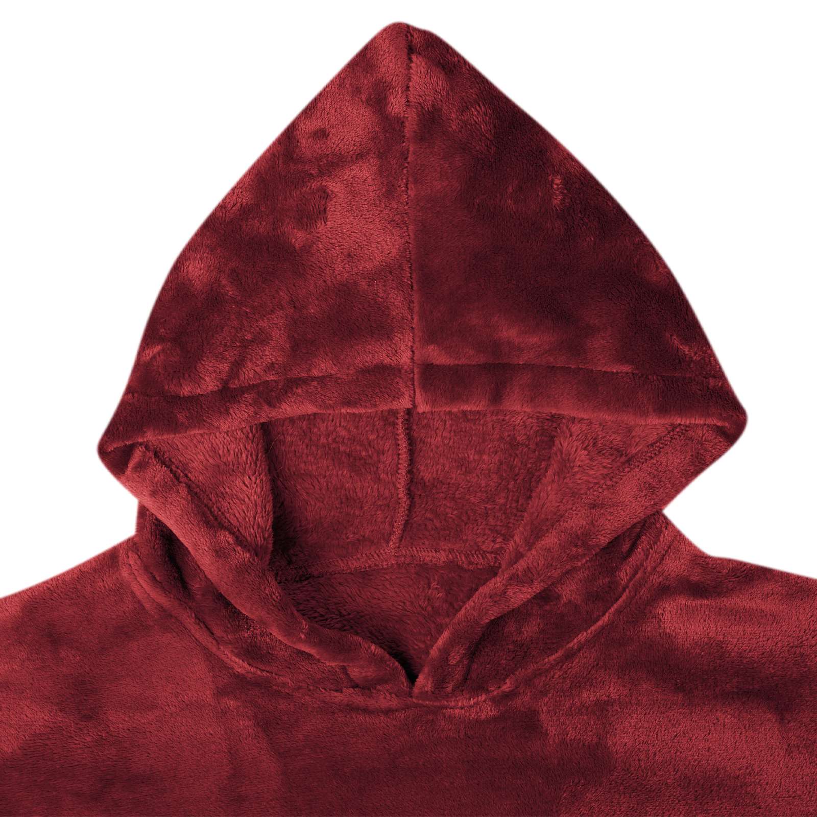 Deka majica s kapuljačom Bordeaux Crvena m Flanel