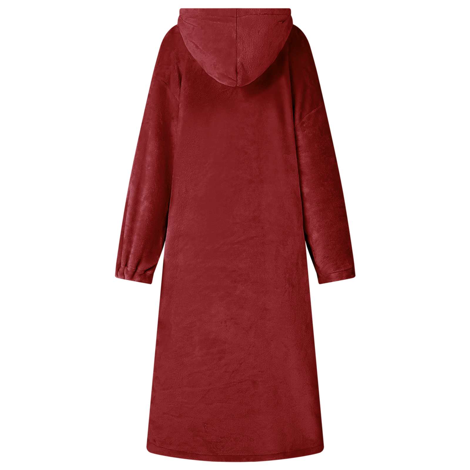 Deka majica s kapuljačom Bordeaux Crvena m Flanel