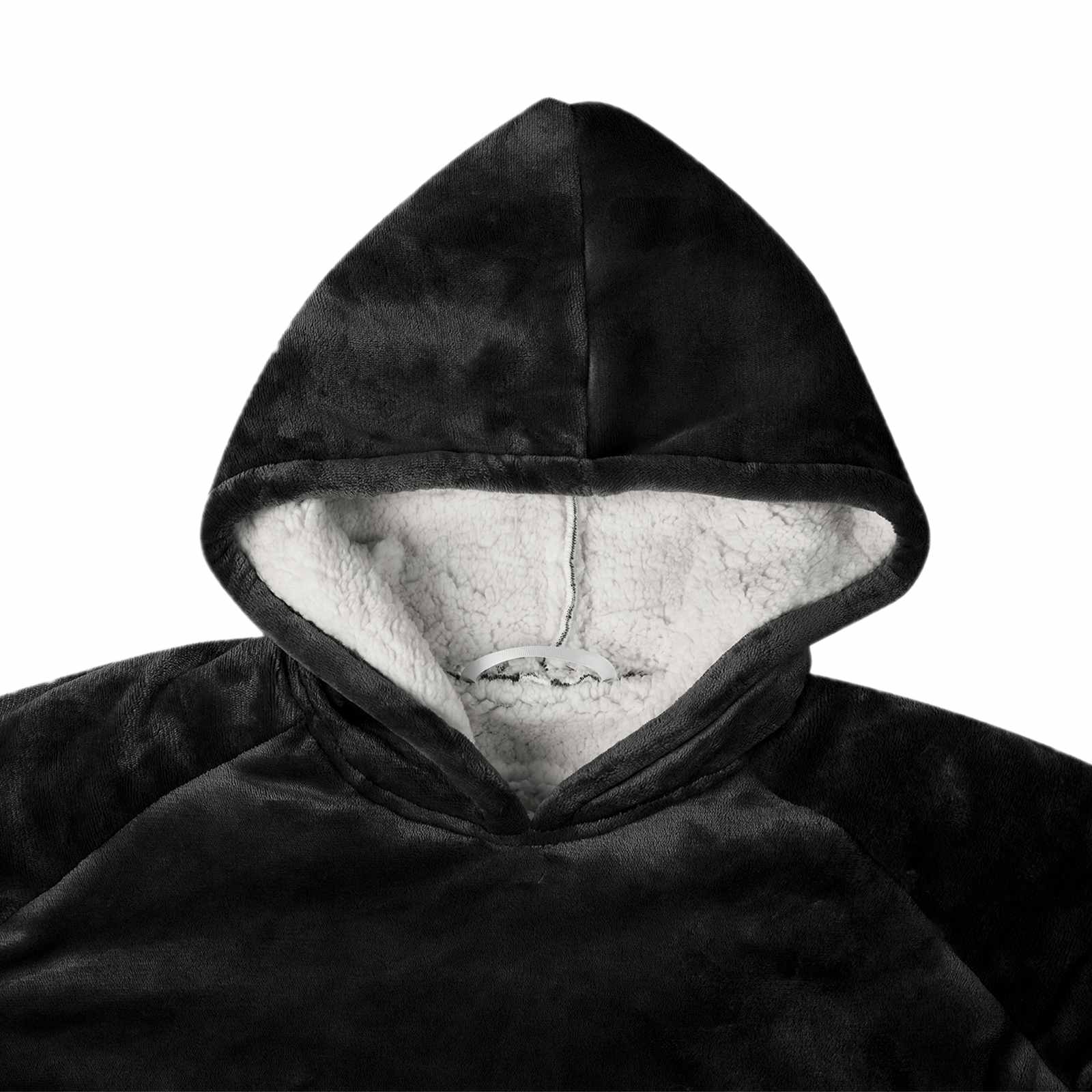 Deka majica s kapuljačom Crna M Flis i flanel