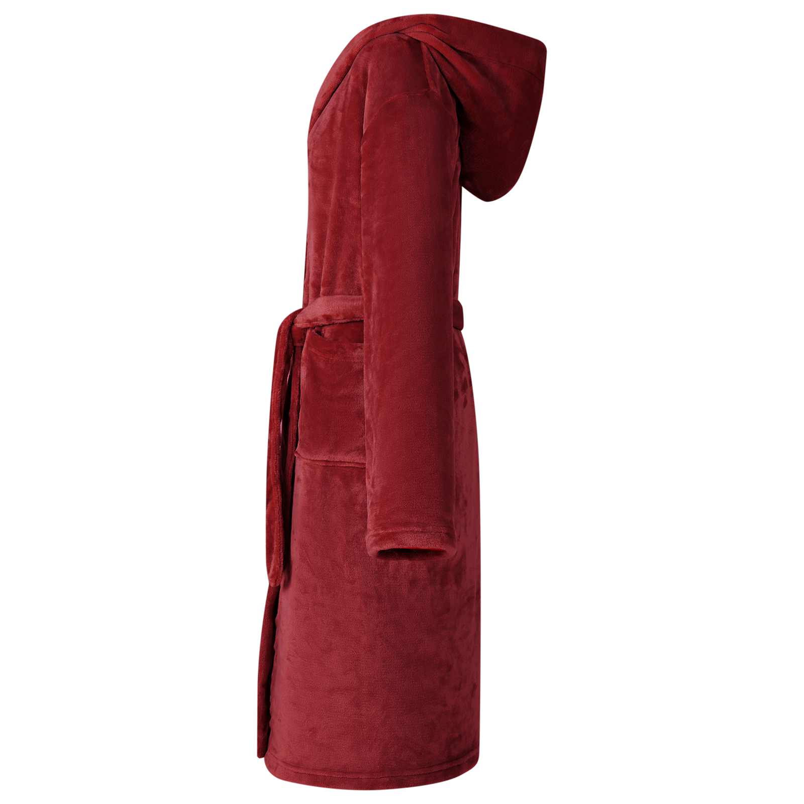 Kupaći kaput s kapuljačom Bordeaux Crvena xxl Flanel
