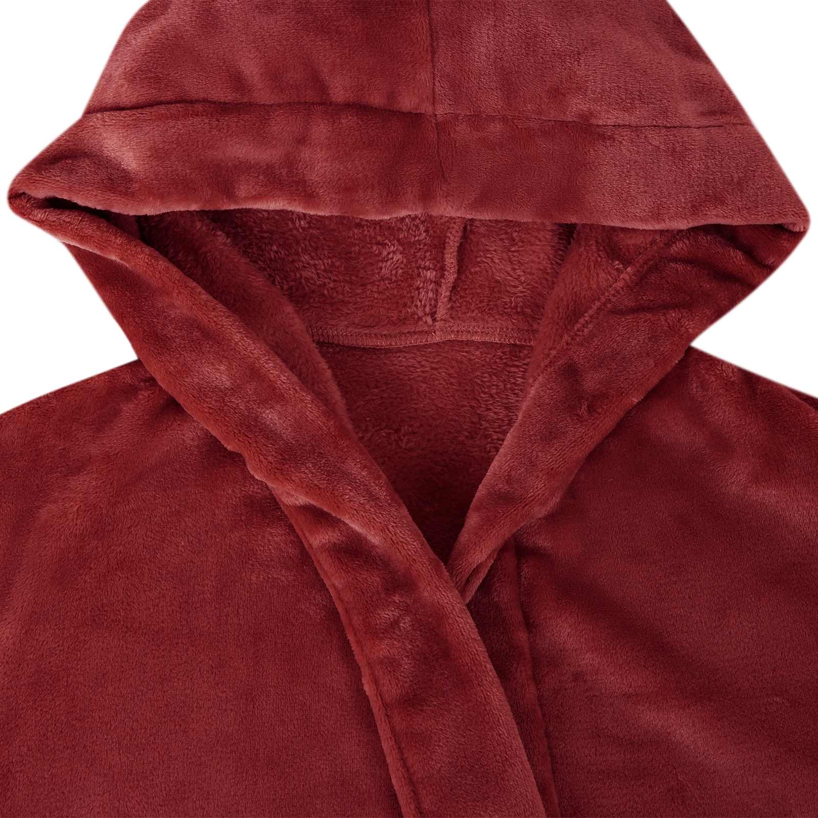 Kupaći kaput s kapuljačom Bordeaux Crvena xxxl Flanel