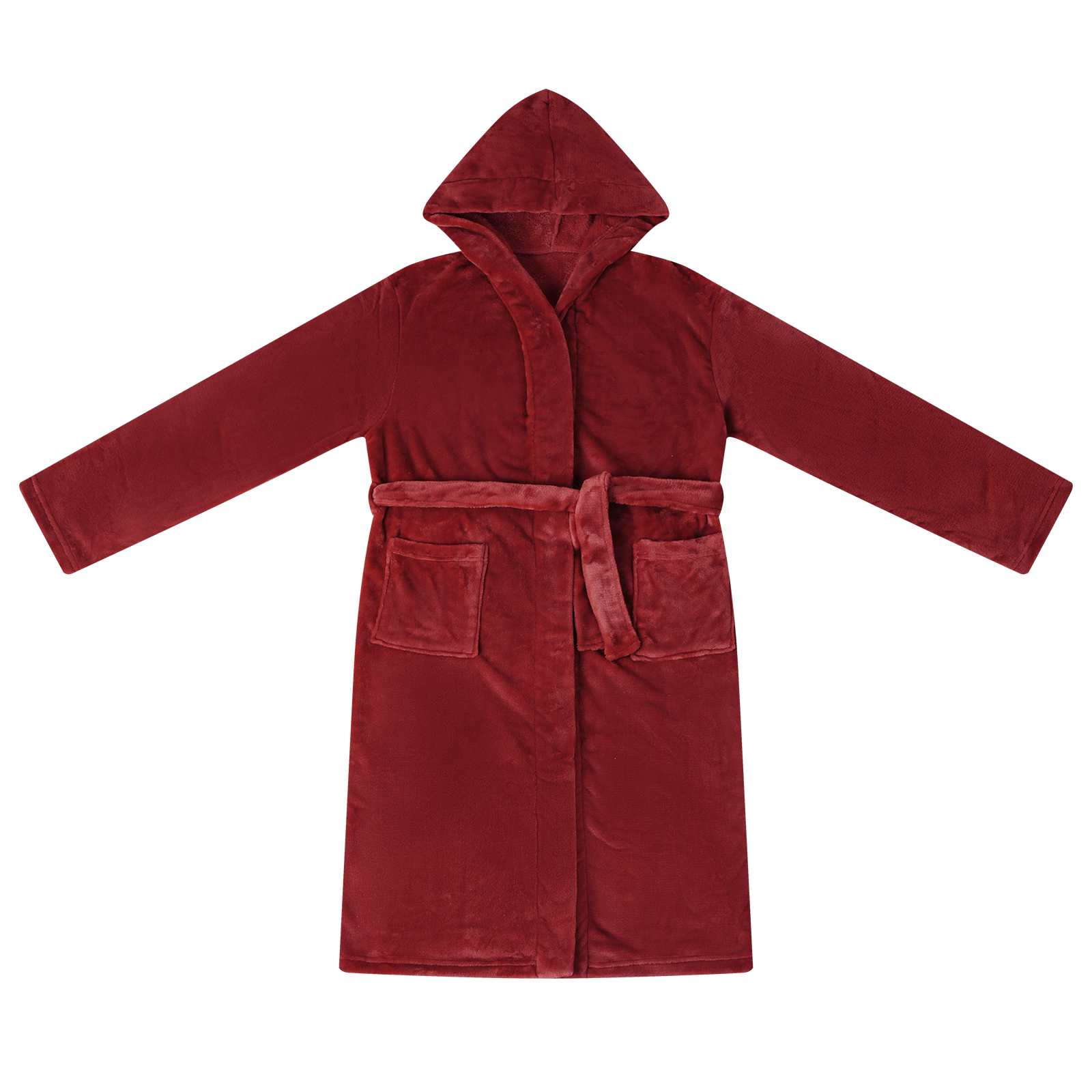 Kupaći kaput s kapuljačom Bordeaux Crvena xxxl Flanel