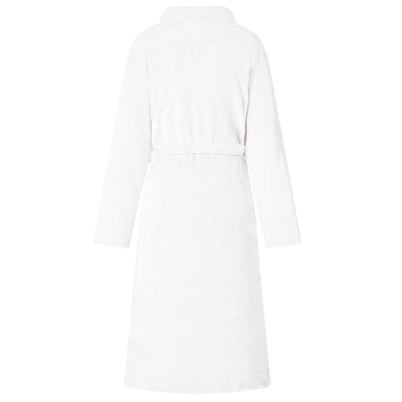 Bade mantil bez kapuljače Bijelo s Flanel