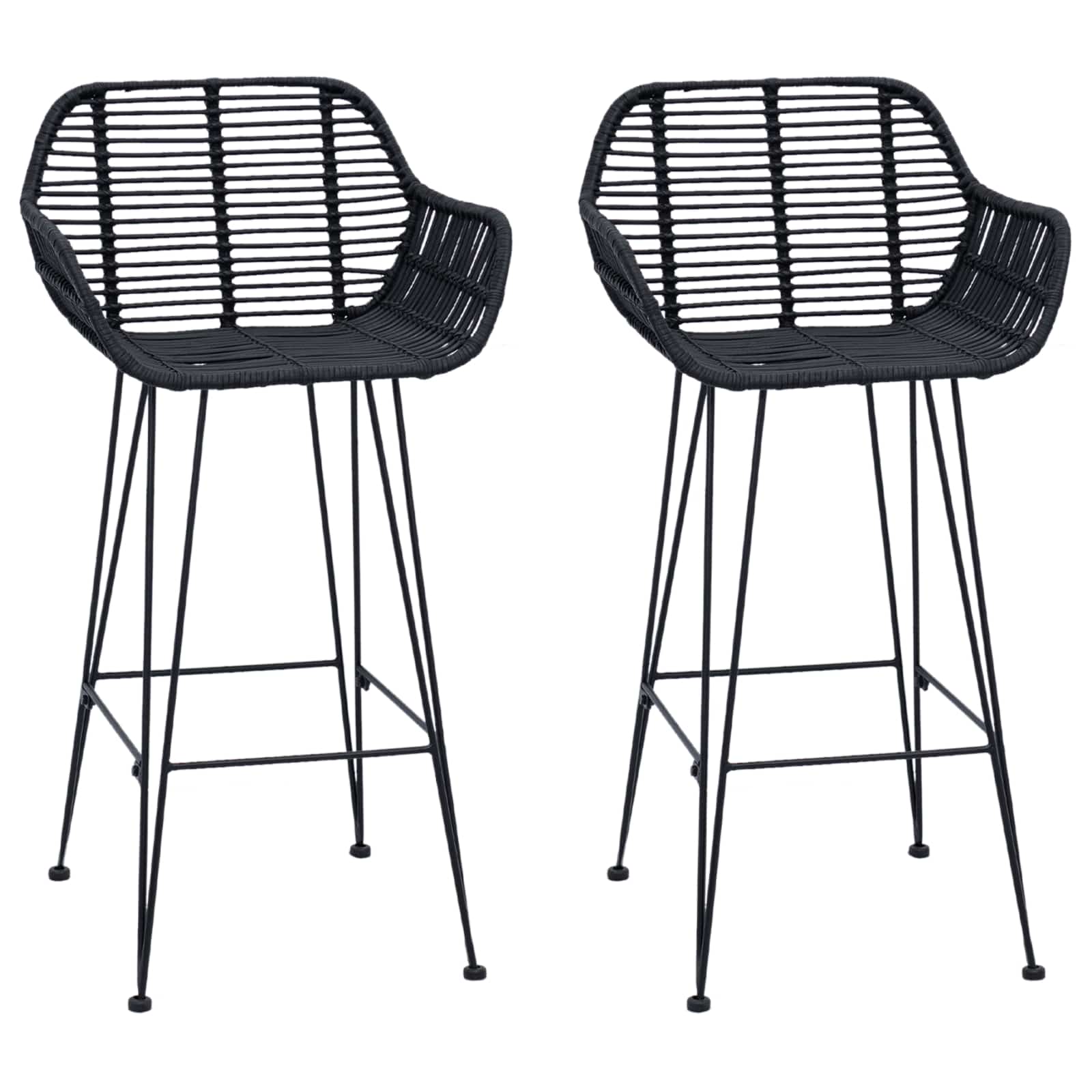 Barski stolac 2 pcs 55 x 52 x 92 cm Ratan i čelik