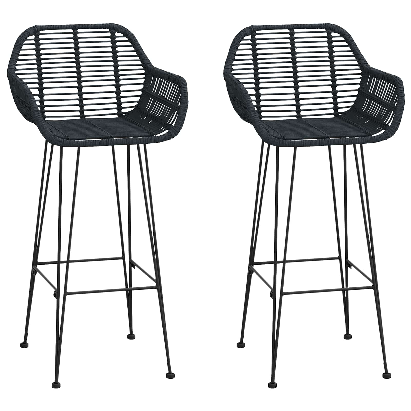 Barski stolac 2 pcs 55 x 52 x 105 cm Ratan i čelik
