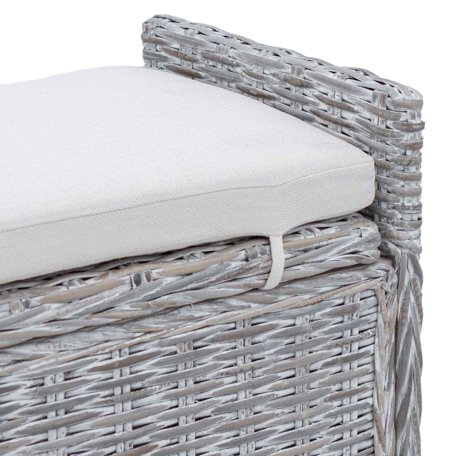 Klupa za pohranu Bijelo pranje 110 x 40 x 50 cm Ratan