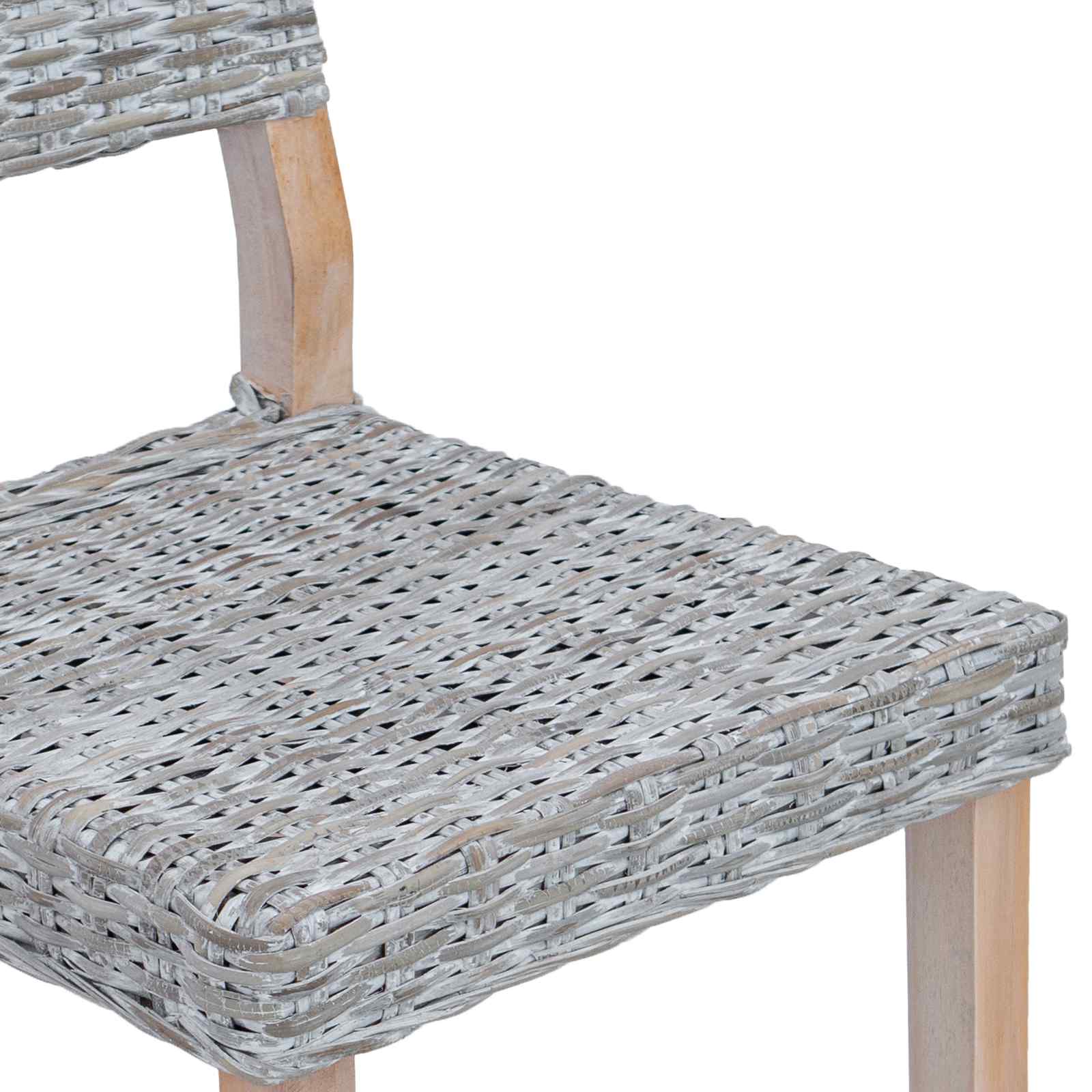 Stolac za blagovanje 2 pcs Kubu Ratan Bijelo pranje
