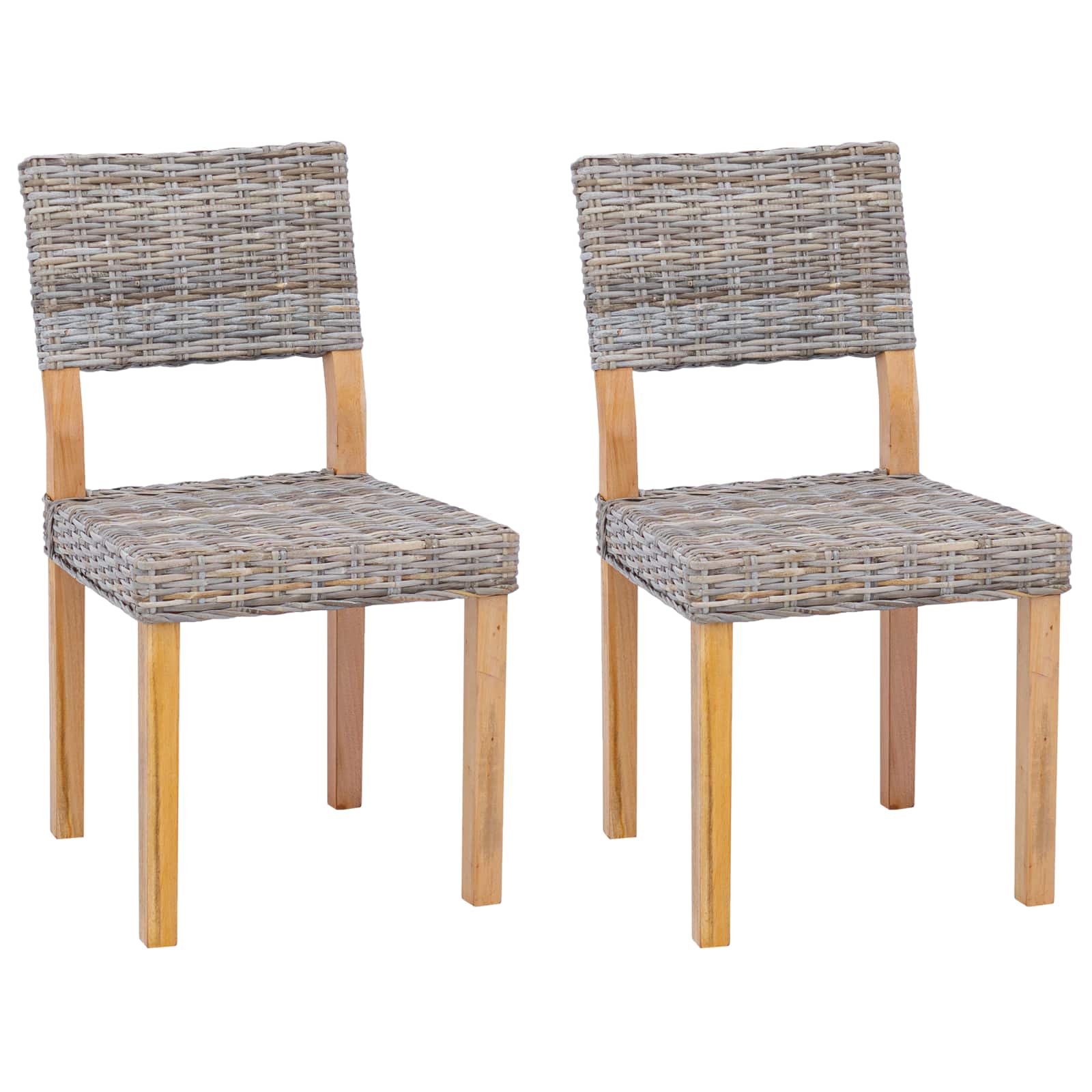 Stolac za blagovanje 2 pcs Kubu Ratan Kubu siva 46 x 55 x 84 cm