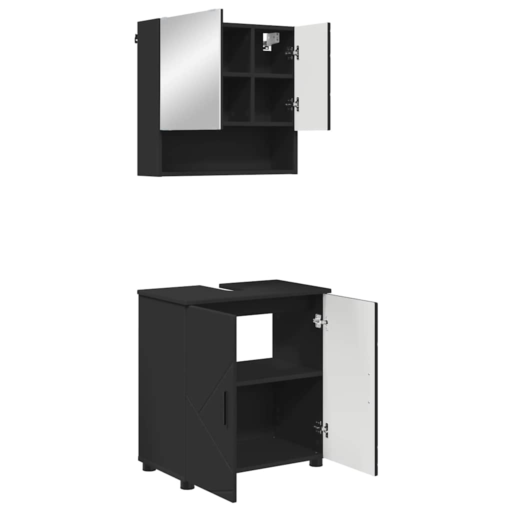 Set namještaja za kupaonicu 2 kom. Crna 61 x 35 x 64 cm