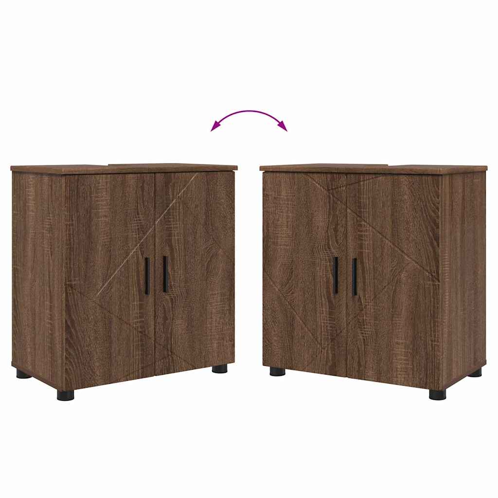 Set namještaja za kupaonicu Zidne s pohranom 2 pcs Smeđi hrast
