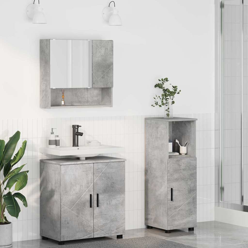 Set namještaja za kupaonicu 3 pcs Beton siva Konstruirano drvo