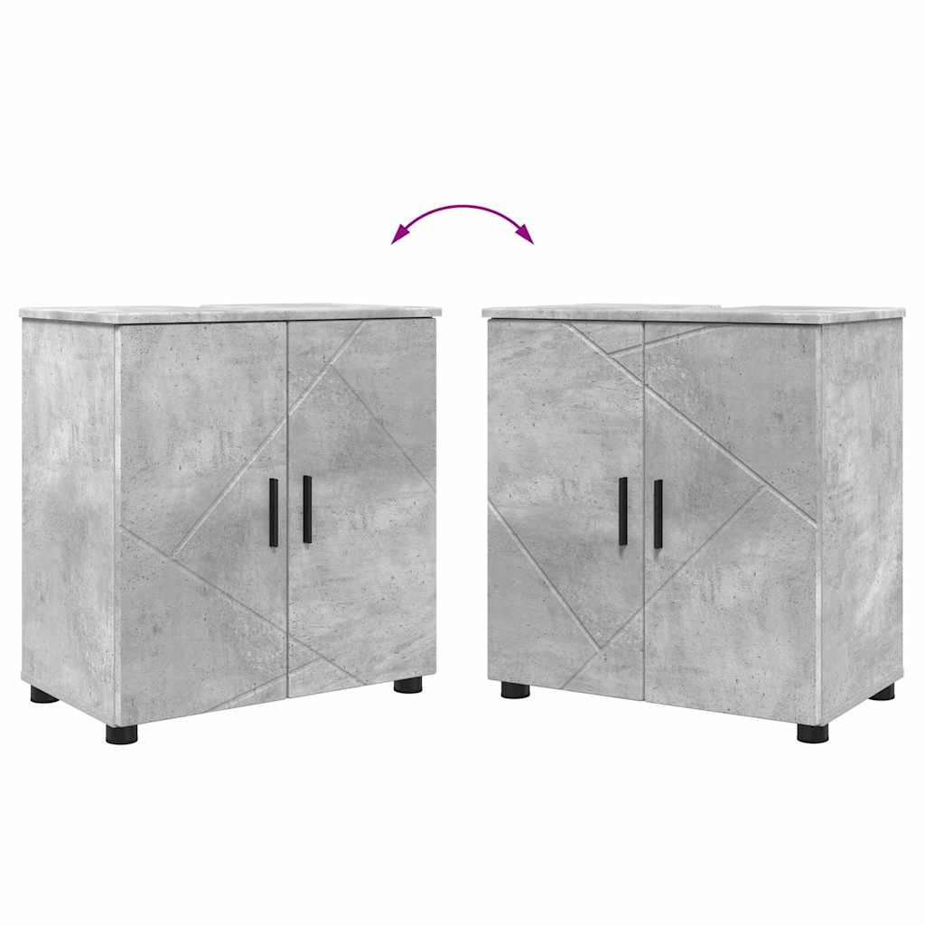 Set namještaja za kupaonicu 3 pcs Beton siva Konstruirano drvo